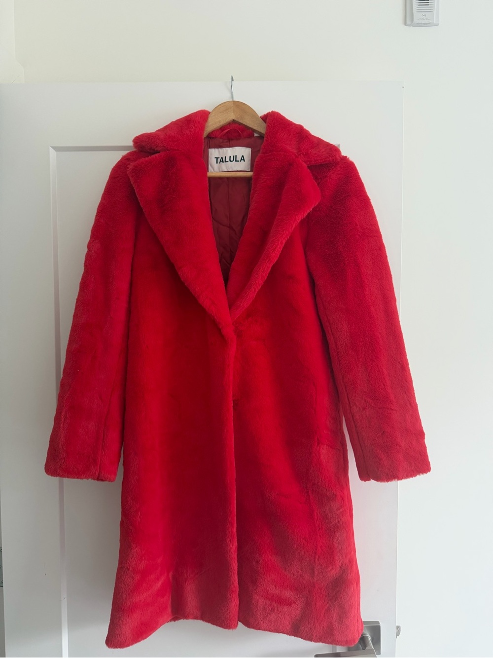 Talula Bold Red Faux Fur Teddy Coat